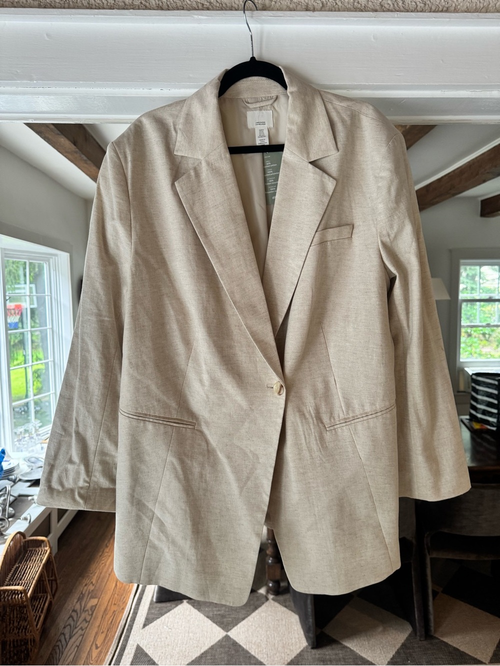 H&M Linen Single-Button Blazer